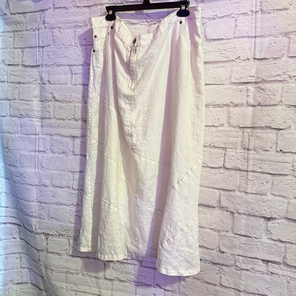 STYLE & Co 100% Linen Off White Long Skirt size 22W